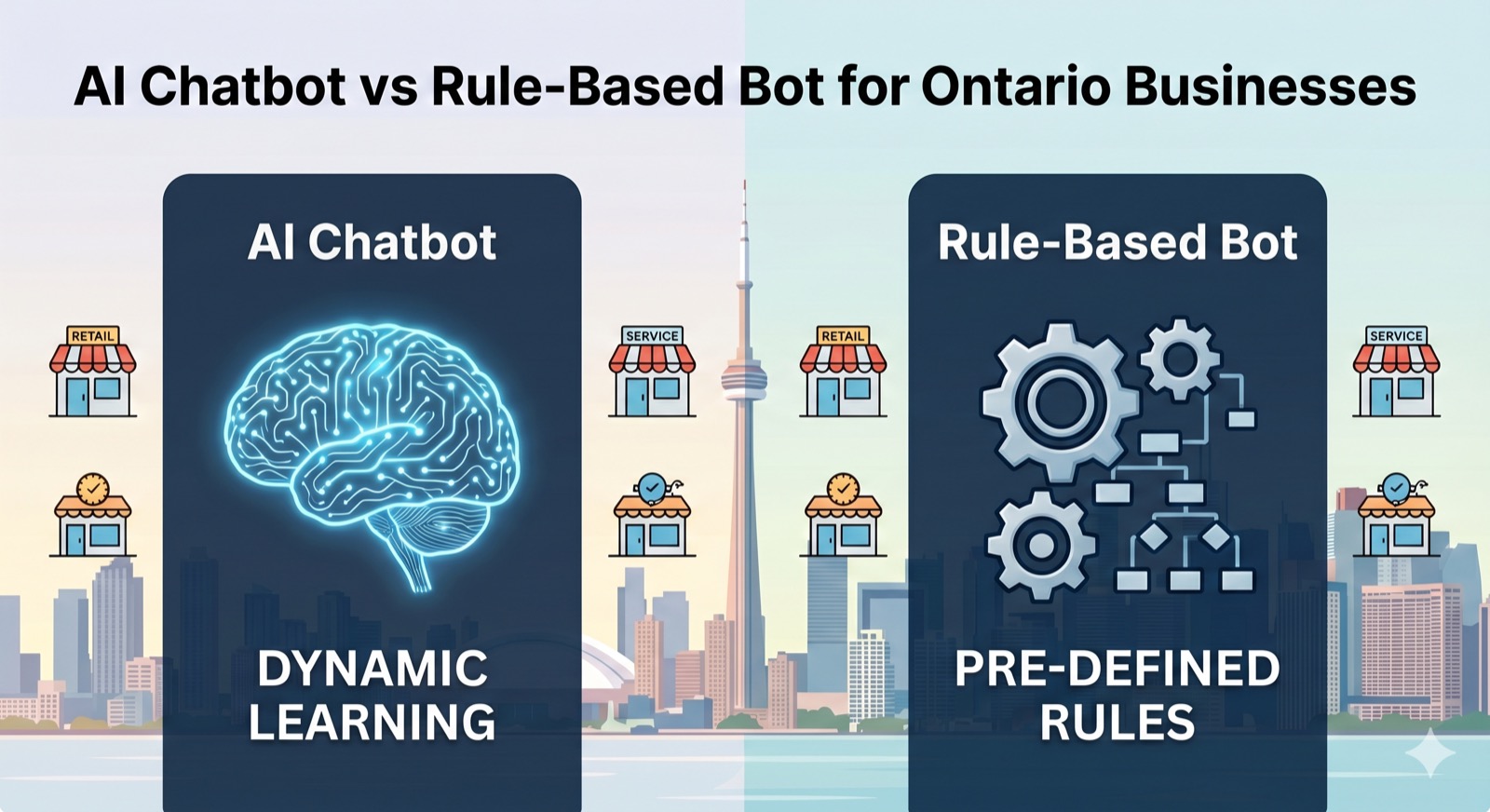 AI Chatbot vs Rule-Based Bot for Ontario Businesses